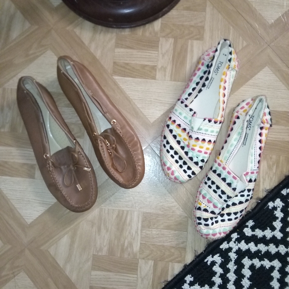 Toms and Michael Kors Shoes - Toms And Michael Kors Brown Leather Loafers